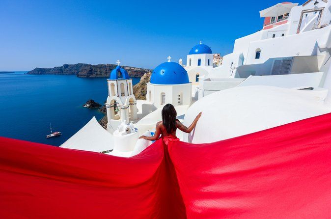 Flying Dress Santorini with pick up from your hotel & drop off