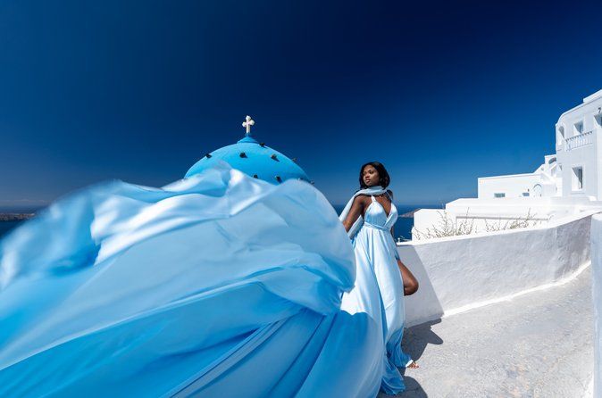 Flying Dress Iconic Photoshoot Santorini with Pick up/ Drop off