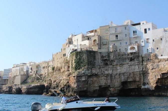 From Bari: Free time and boat tour to the Polignano Caves