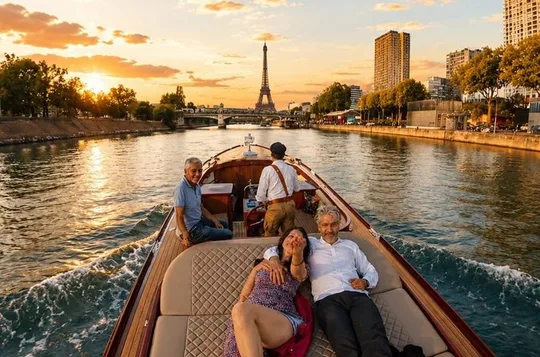 Romantic guided cruise with champagne