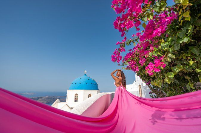 Flying Dress Iconic Photoshoot Santorini with Pick up/ Drop off