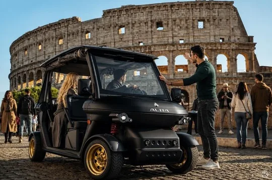 Rome Golfcart Tour in the Evening with Hotel Pick-up