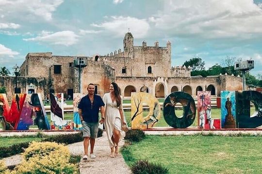 EK Balam Mayan Ruin & Cenote Hubiku & Valladolid from Cancun