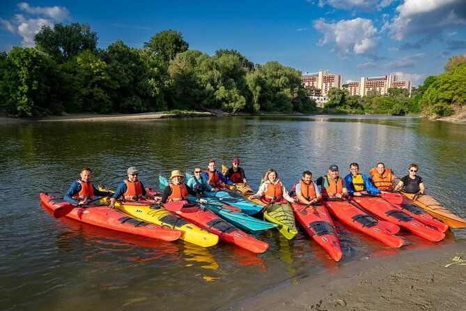 Paddling on the Danube river branch in Bratislava