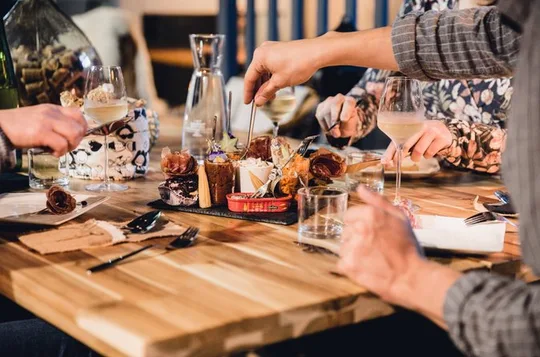 Immersive cellar tour, tasting and board meal