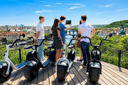 Prague Fat Tire E-Scooter Tour with A Local Guide