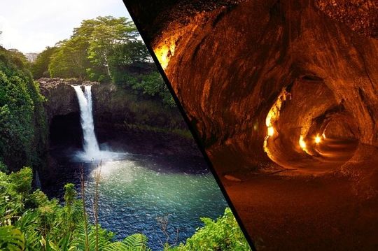 Best of Big Island: Volcanoes, Waterfall, Blacksand Beach & Lunch