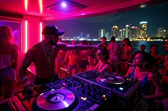 Miami's Top Yacht Party: Neon Nights with 3 Hr Open Bar Cruise