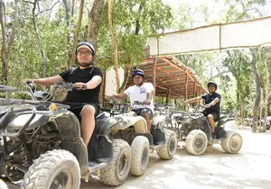 Shared ATV Zipline and Cenote Swim From Cancun