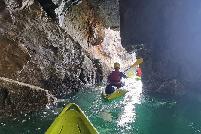Guided kayaking trip exploring the secrets of the Tenby coastline