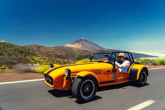 T EN erife at the wheel of a Caterham Lotus 7
