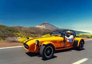 T EN erife at the wheel of a Caterham Lotus 7