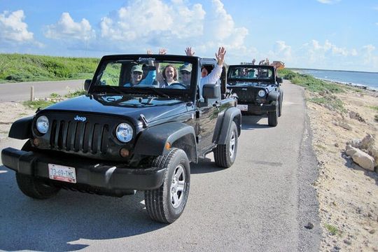 Jeep Adventure at Cozumel+ Snorkel From Cancun & Playa Del Carmen