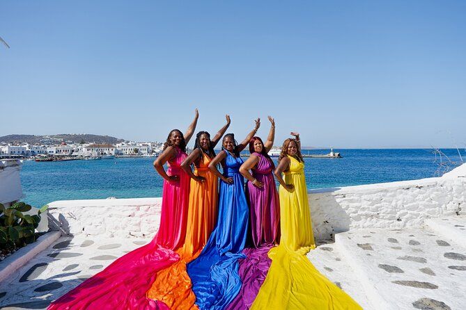Group Flying Dress Photoshoot Mykonos