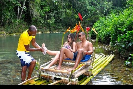 Montego bay bamboo river rafting &limestone foot massage