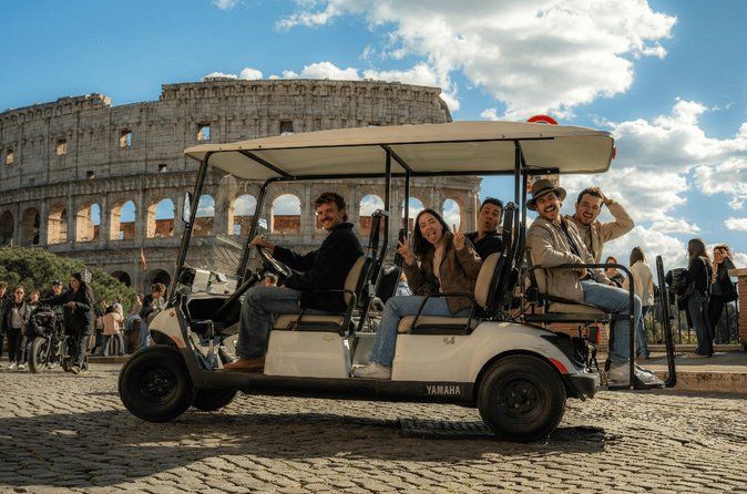 Rome : 3h Private Golf Cart Tour with Culinary Tasting