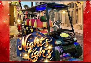 St Augustine Nights of Lights Tour on Premium Electric Cart
