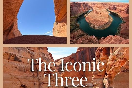 Iconic 3:Horseshoe Bend,Antelope Canyon Boat Tour & Shell Cave