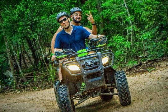 Single ATV, Cenote and Ziplines from Cancun