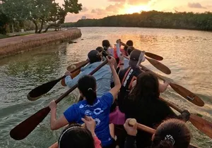 Mangrove Canoe Route at Sunset between Sacred Ecosystems