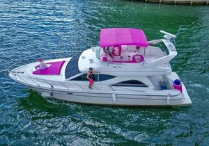Pink Yacht Rental In Miami- 50ft Luxury Pink Charter