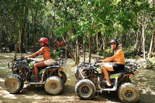 Jungle Adventure: ATVs Shared, Cenote Swim, and Zip Lining