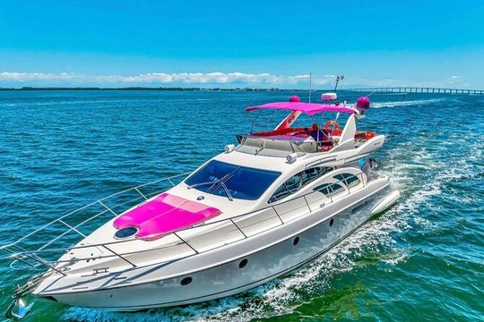 60ft Luxury Pink Charter Pink Yacht Rental In Miami