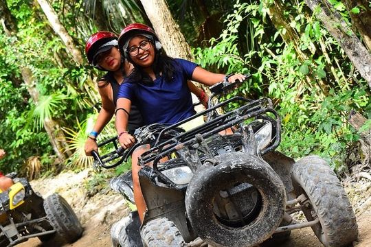 Jungle Zipline ATV Single and Cenote Adventure in Riviera Maya