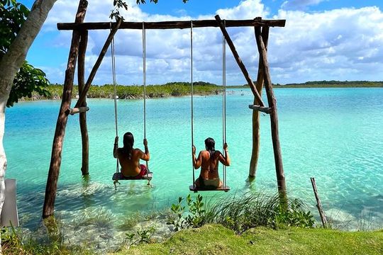 Bacalar Tour From Cancún Beach Club and Lagoon of 7 Colors