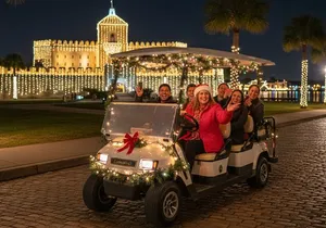 St Augustine: Night of Lights Open-Air Guided E-Cart Tour