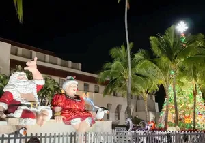 Hawaii Christmas Trolley Honolulu City Lights from Waikiki