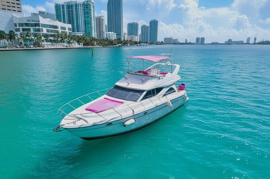 Bad Bunny Pink Yacht Rental In Miami 50ft Luxury Pink Charter