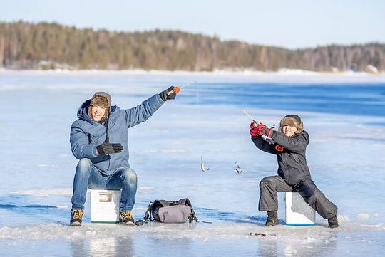 Ice Fishing in the Sierra Nevada Mountains