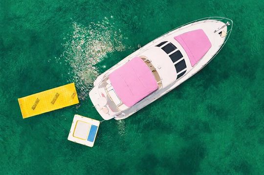 50 Feet Pink Marble Miami Yacht Rental | 3 to 8 Hours | 13 ppl