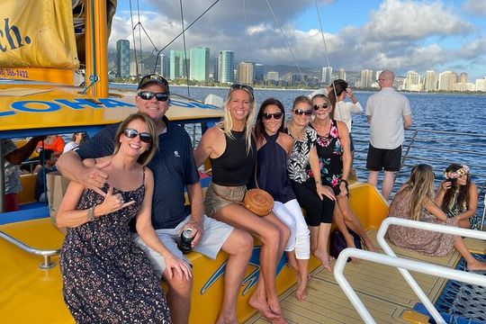 Enjoy a Breezy 90 Minute Sunset Catamaran Sail w/ Drinks!