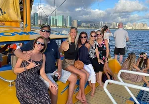 Enjoy a Breezy 90 Minute Sunset Catamaran Sail w/ Drinks!