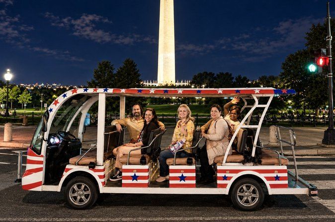 Washington DC Monuments & US History Moonlight Guided E-Cart Tour