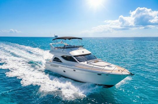 Miami River Yacht Rental 50 ft with 2 Jet Ski Brickell and Island