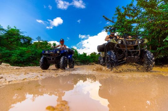 Mayan Adventure with ATVs Ziplines Cenote and Local Snacks