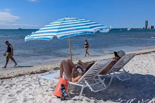Miami Chair and Umbrella Package on Biscayne Bay