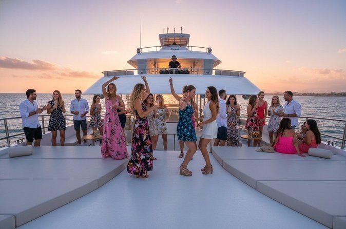 Luxury 100ft Catamaran Sunset Dinner and Entertainment Cruise