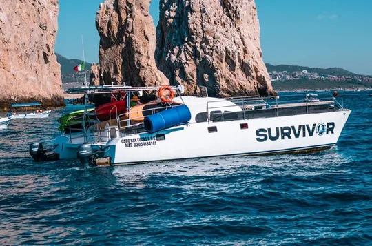 Private Catamaran Ride in Los Cabos Food and Bar Outdoors
