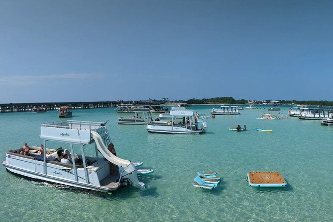 Shared Small Group Slide Pontoon Crab Island Experience