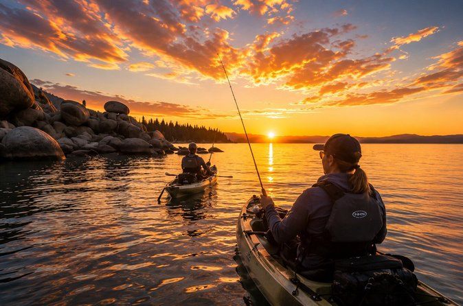 Lake Tahoe Sunrise or Sunset Kayak Fishing Tour