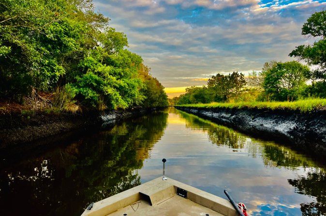 Evening Cruise Around Remote Tidal Salt Marsh