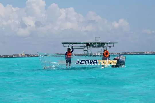 Transparent Boat with Snorkeling drinks and photo shoot