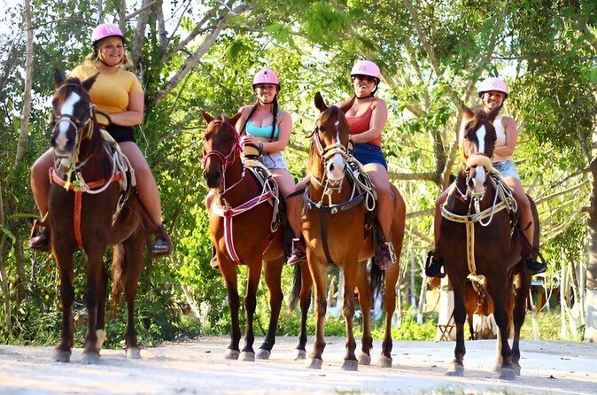 Jungle Adventure Tour ATV Zipline Cenote swim with Horse ridding
