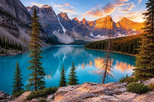 Moraine Lake Sunrise View and Lake Louise Tour