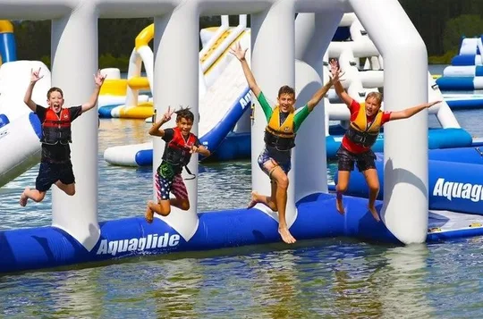 Inflatable Aqua Park Adventure at Stoke Factory New Braunfels