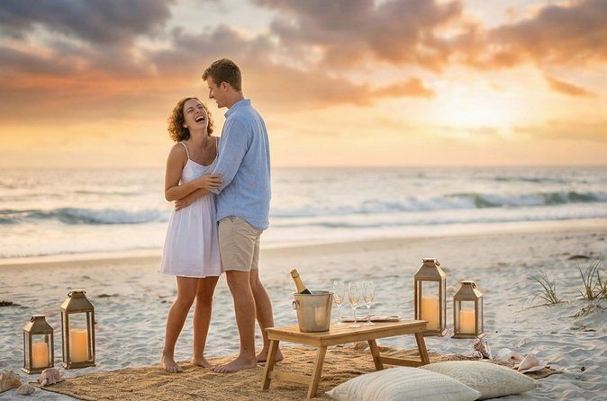 Sunset Beach Proposal in St Augustine at Anastasia State Park
